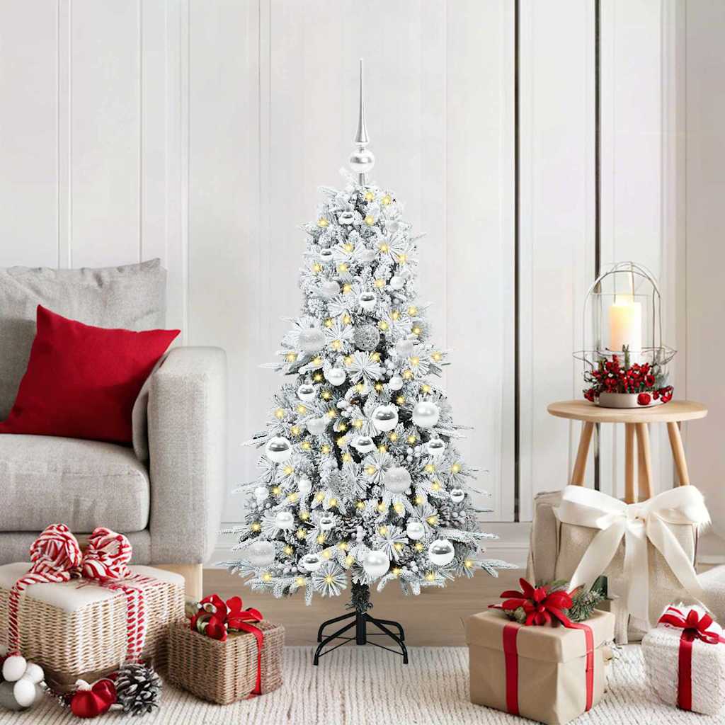 Vidaxl kunstmatige inklapbare kerstboom wit 120 cm pe en pvc