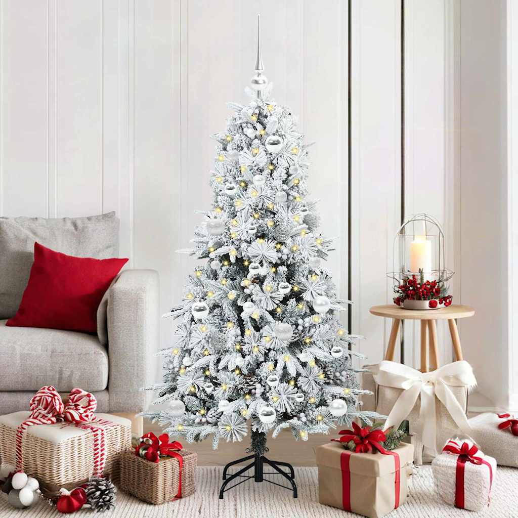 Vidaxl kunstmatige inklapbare kerstboom wit 150 cm pe en pvc