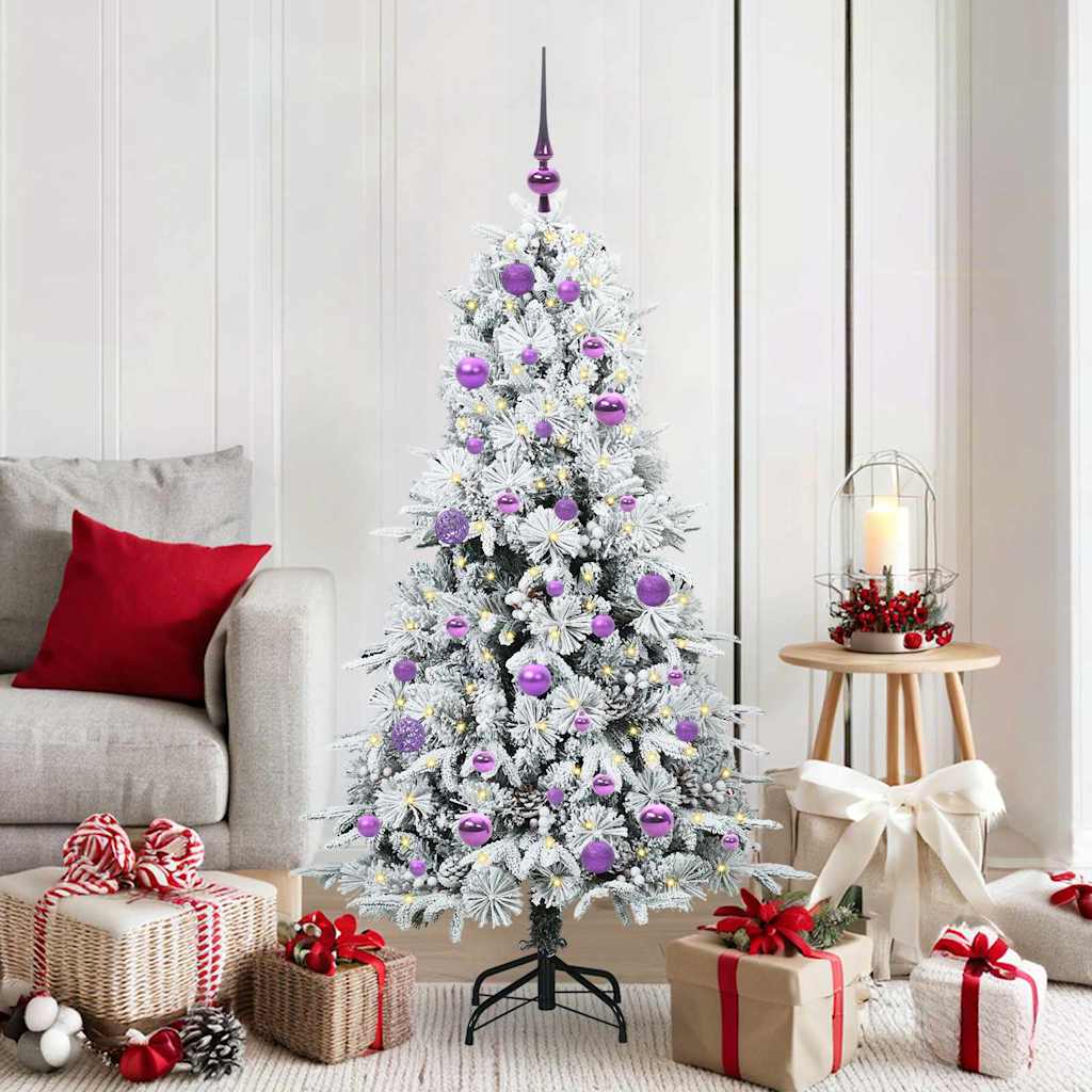 Vidaxl kunstmatige inklapbare kerstboom wit 150 cm pe en pvc
