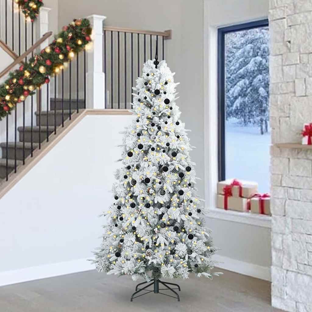 Vidaxl kunstmatige inklapbare kerstboom wit 240 cm pe en pvc