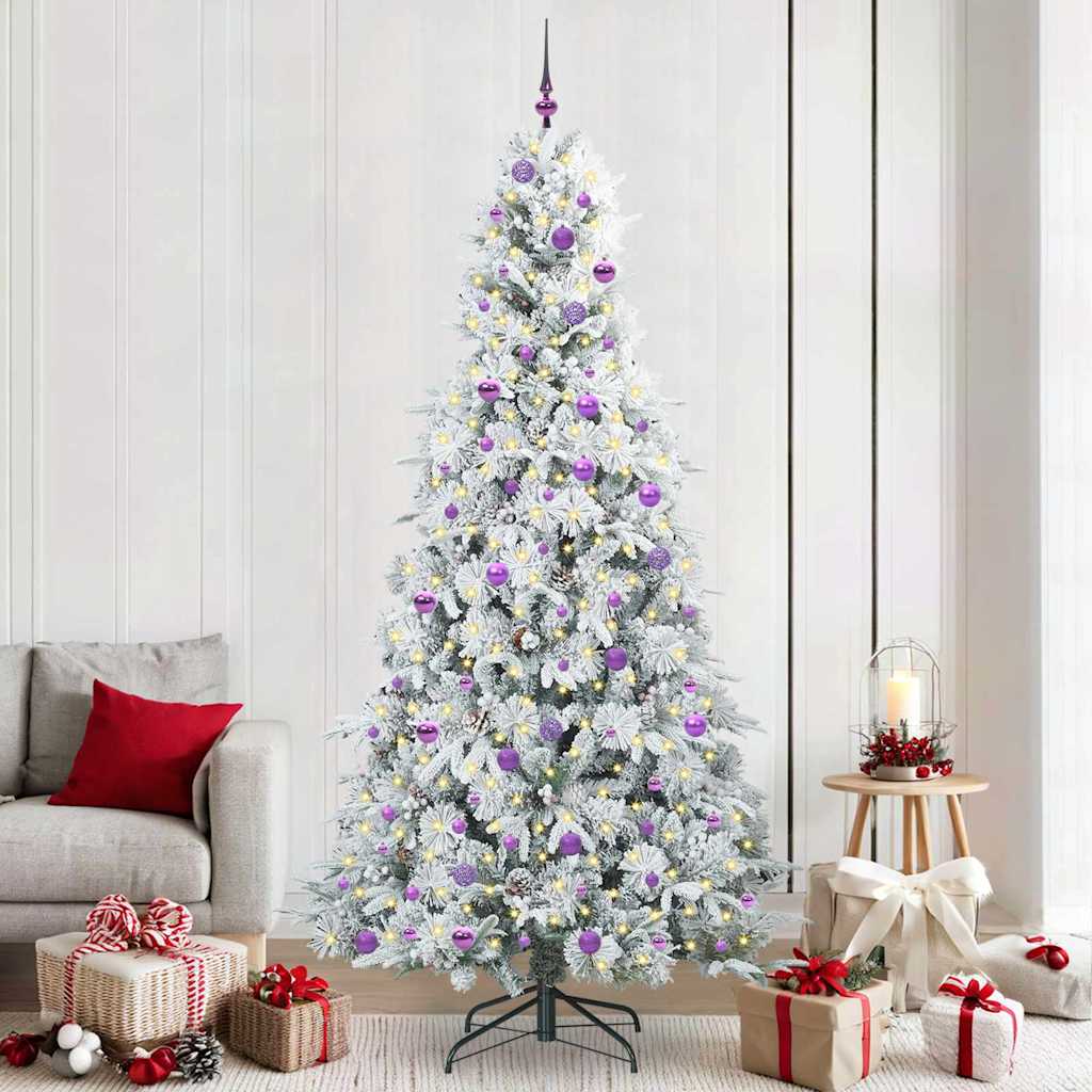 Vidaxl kunstmatige inklapbare kerstboom wit 240 cm pe en pvc
