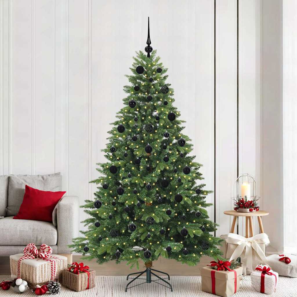 Vidaxl kunstkerstboom met 300 led met standaard groen 210 cm pe en pvc
