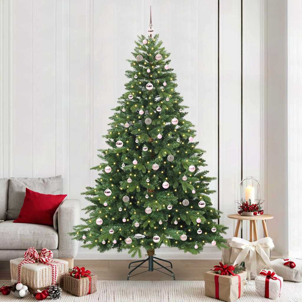 Vidaxl kunstkerstboom met 300 led met standaard groen 210 cm pe en pvc