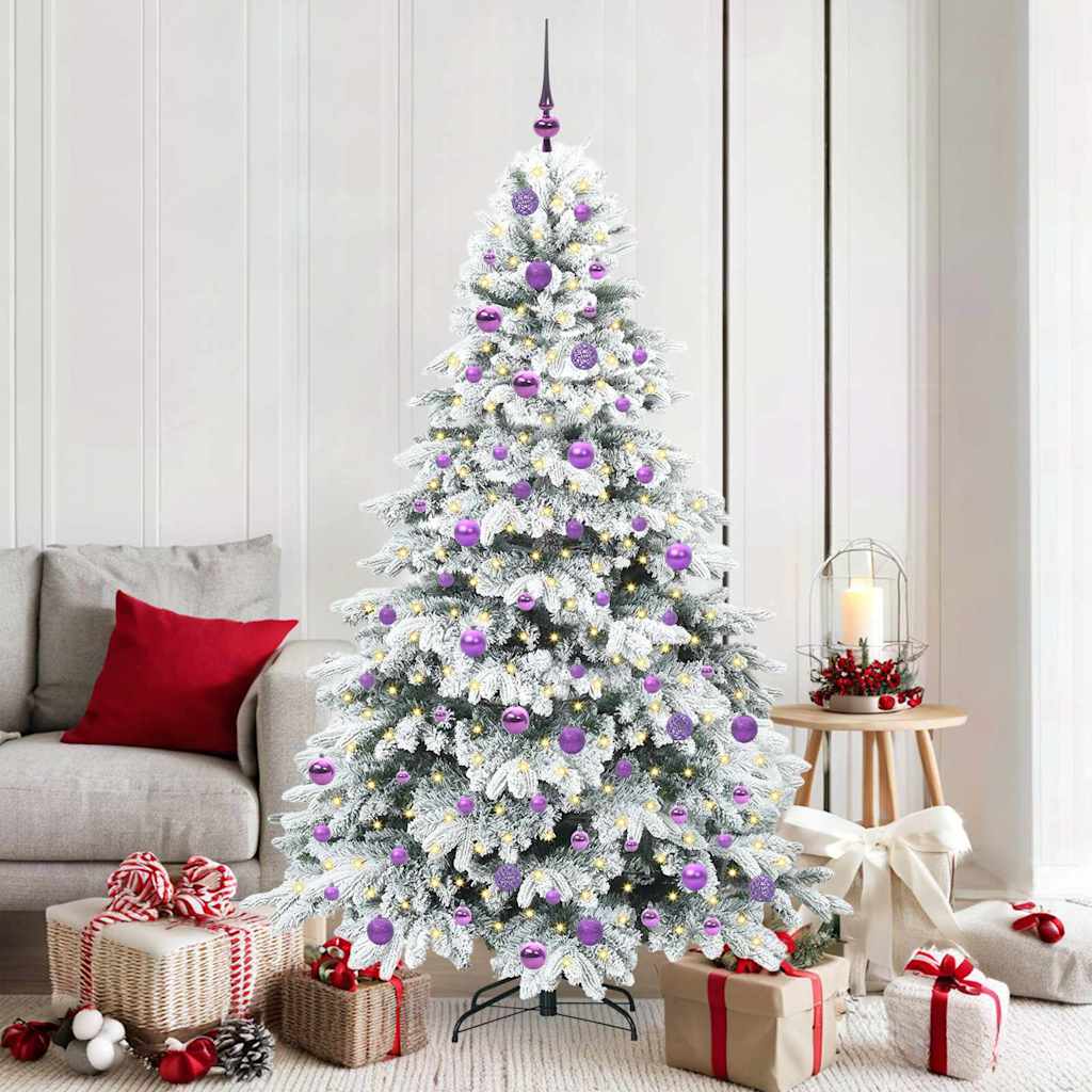 Vidaxl kunstkerstboom met 300 led met standaard wit 180 cm pe en pvc