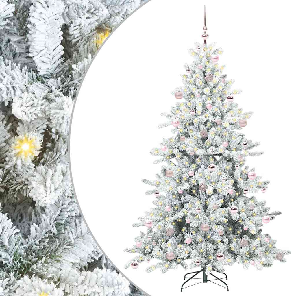 Vidaxl kunstmatige inklapbare kerstboom wit 210 cm pvc en staal