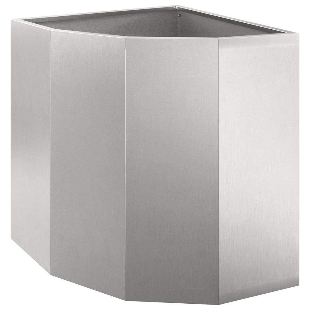 Vidaxl hoek plantbak zilver 45 x 45 x 50 cm roestvrij staal