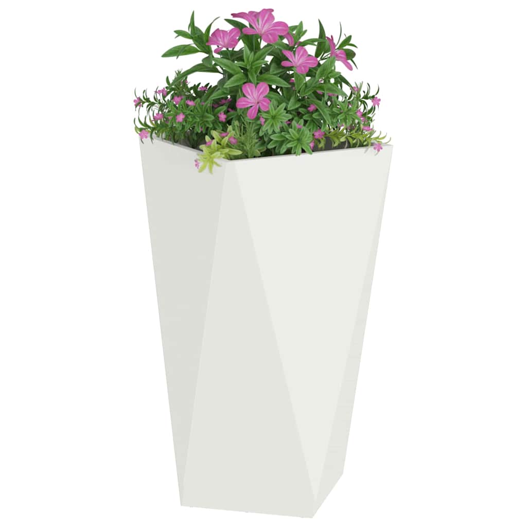 Vidaxl plantenbak wit 40 x 40 x 75 cm staal