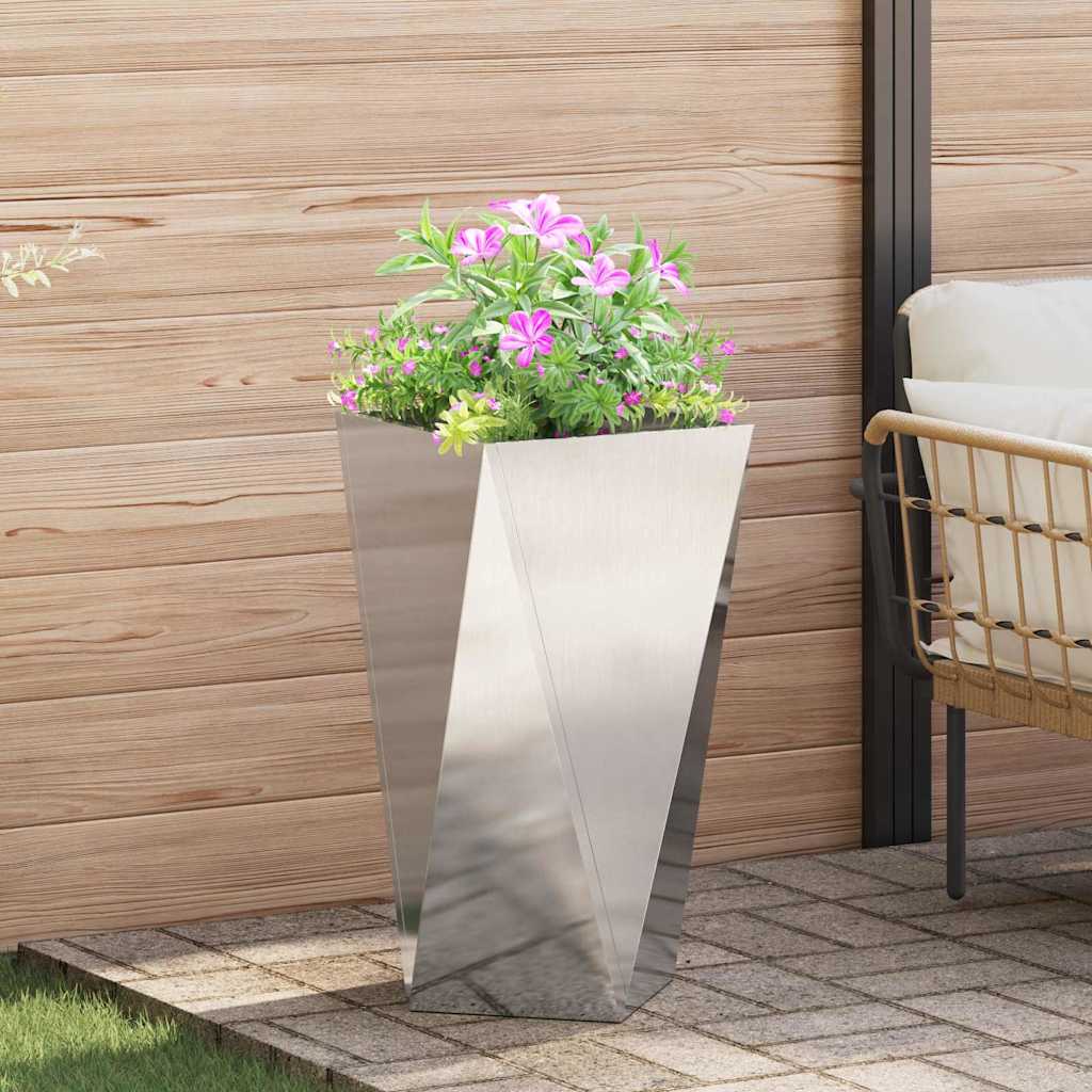Vidaxl plantenbak zilver 40 x 40 x 75 cm roestvrij staal