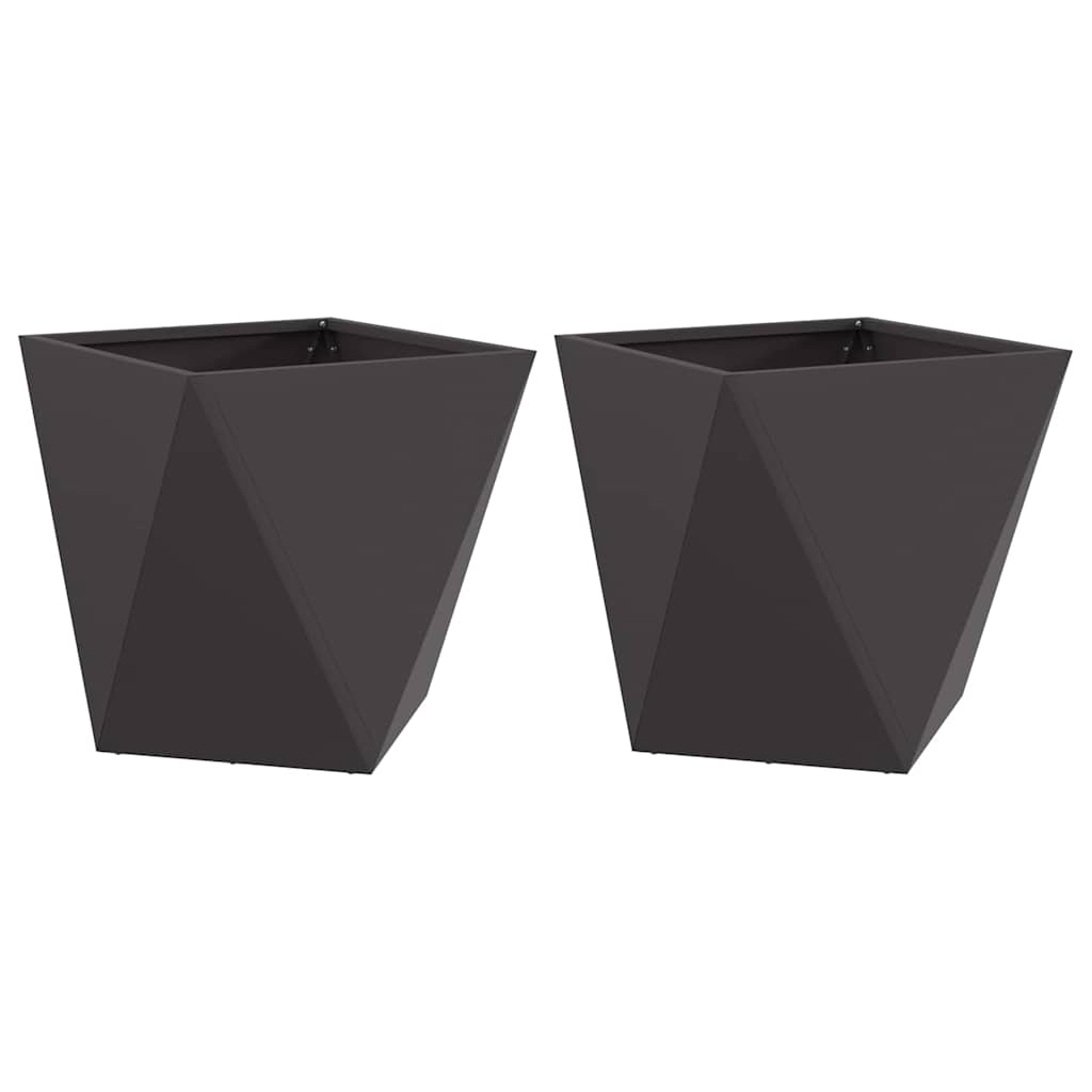 Vidaxl plantenbak 2 pcs zwart 50 x 50 x 50 cm staal