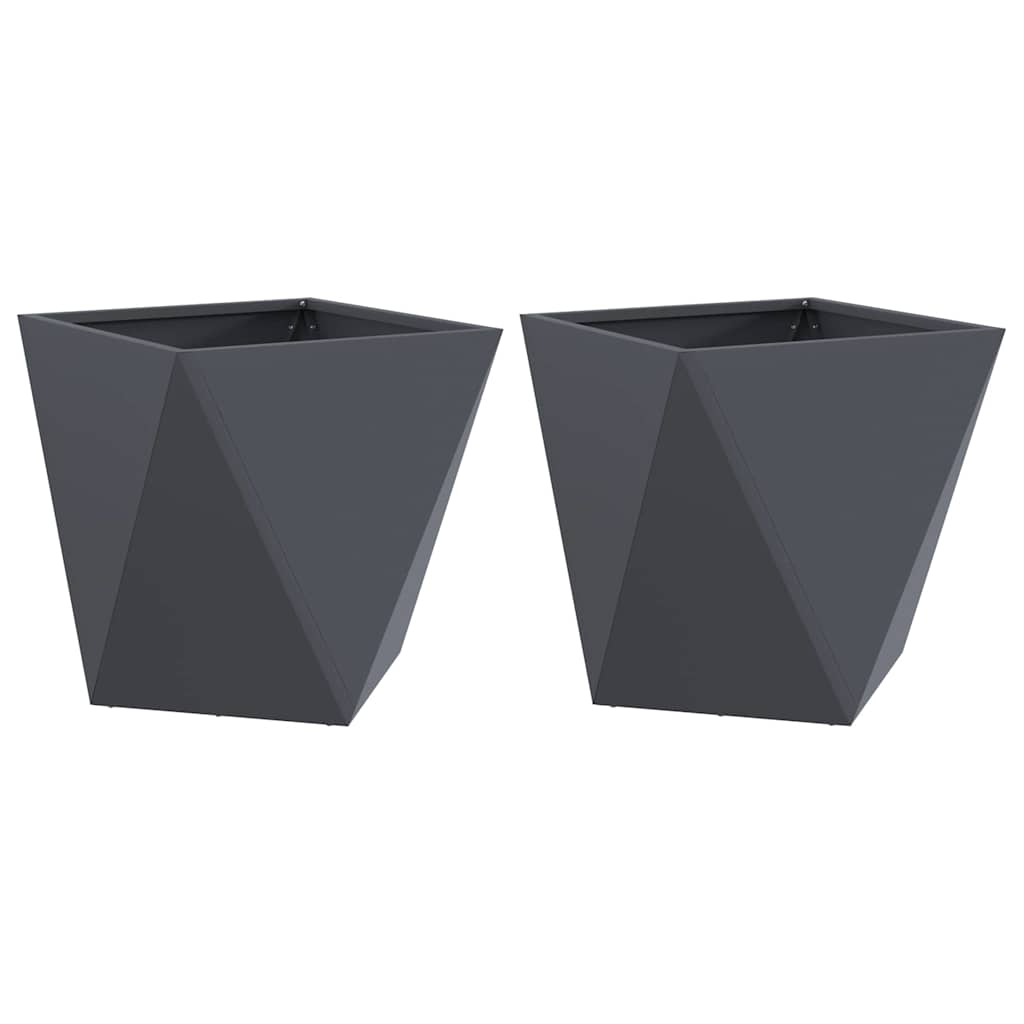 Vidaxl plantenbak 2 pcs antraciet 50 x 50 x 50 cm staal