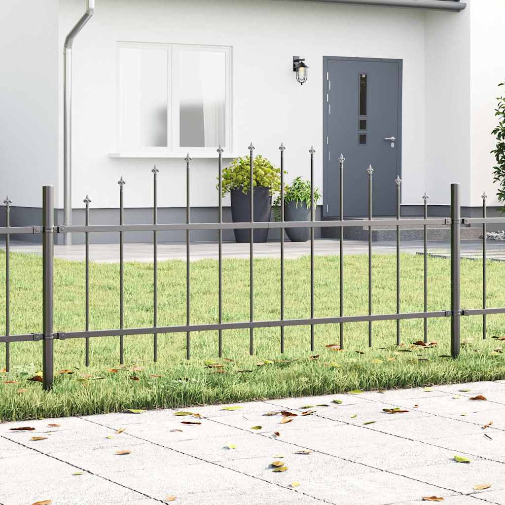 Vidaxl tuinhek 5 pcs grijs 170 x 140 cm gepoedercoat staal