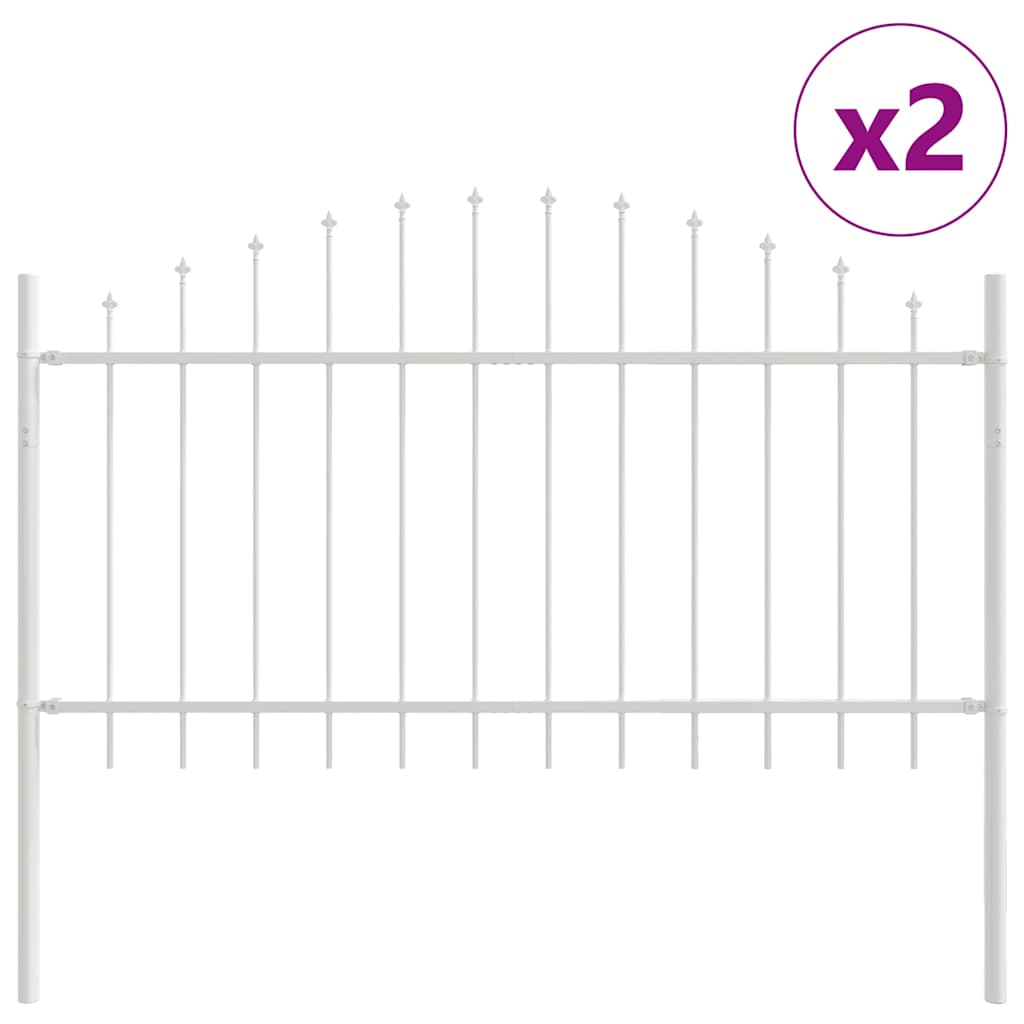 Vidaxl tuinhek 2 pcs wit 170 x 140 cm gepoedercoat staal