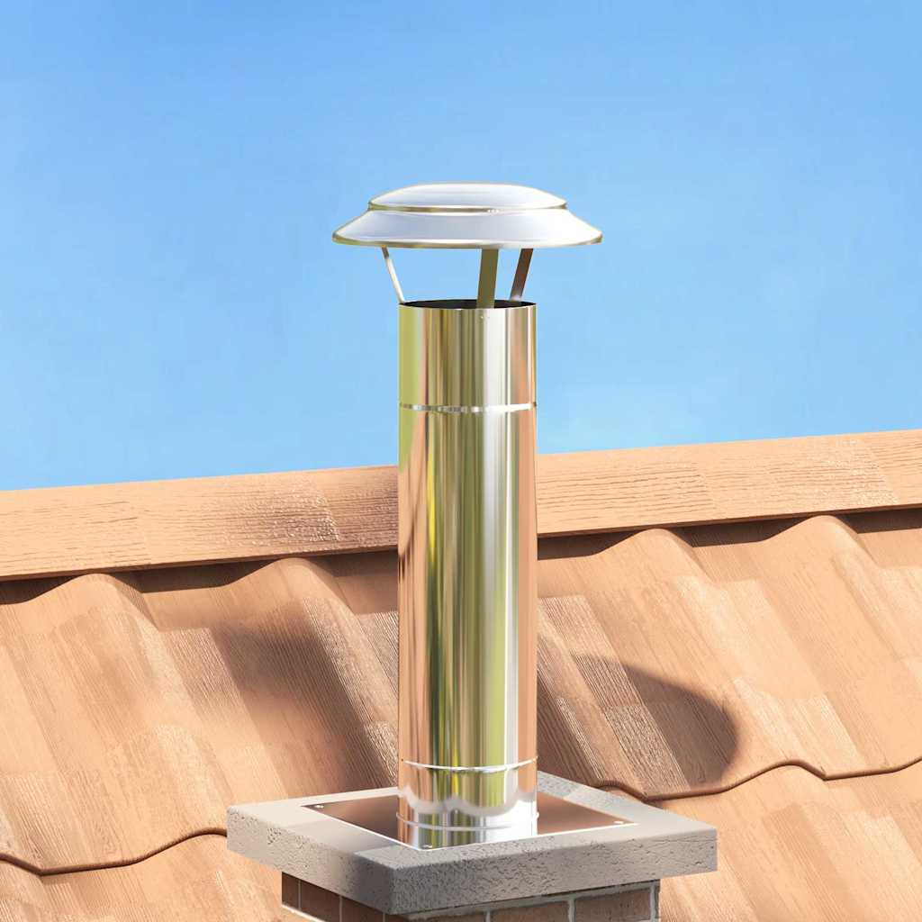 Vidaxl regenbescherming voor schoorsteen zilver 25 x 25 x 20 cm