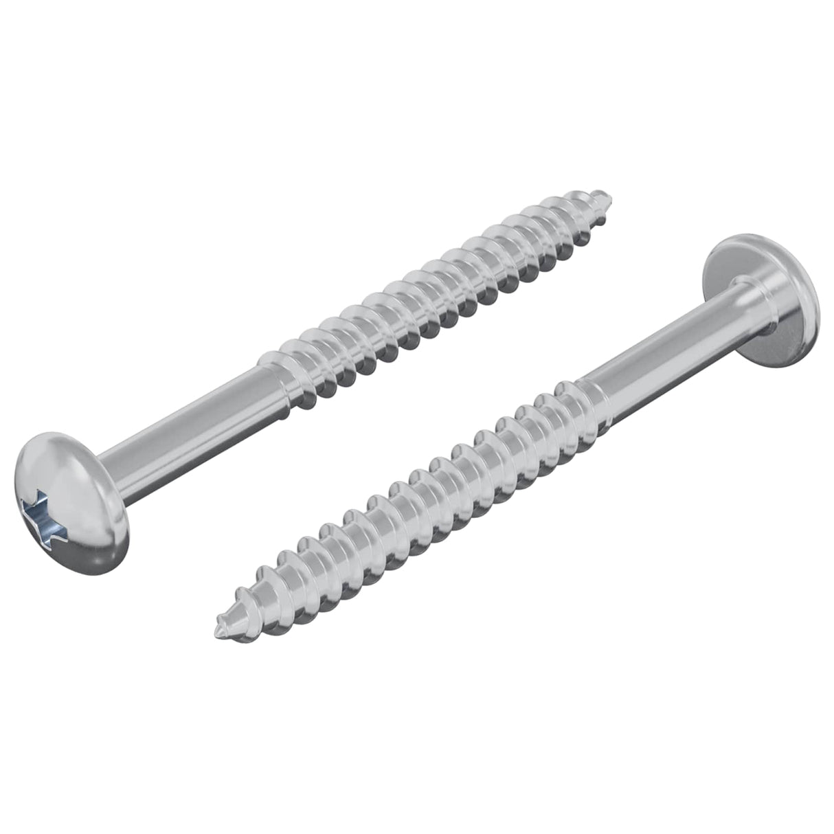 Vidaxl houten schroef 2 pcs zilver 9,8 x 53 mm staal