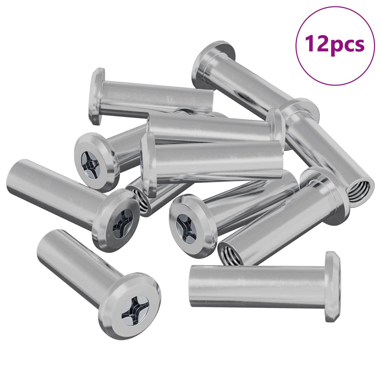 Vidaxl slotmoer 12 pcs zilver m6 x 15 mm staal