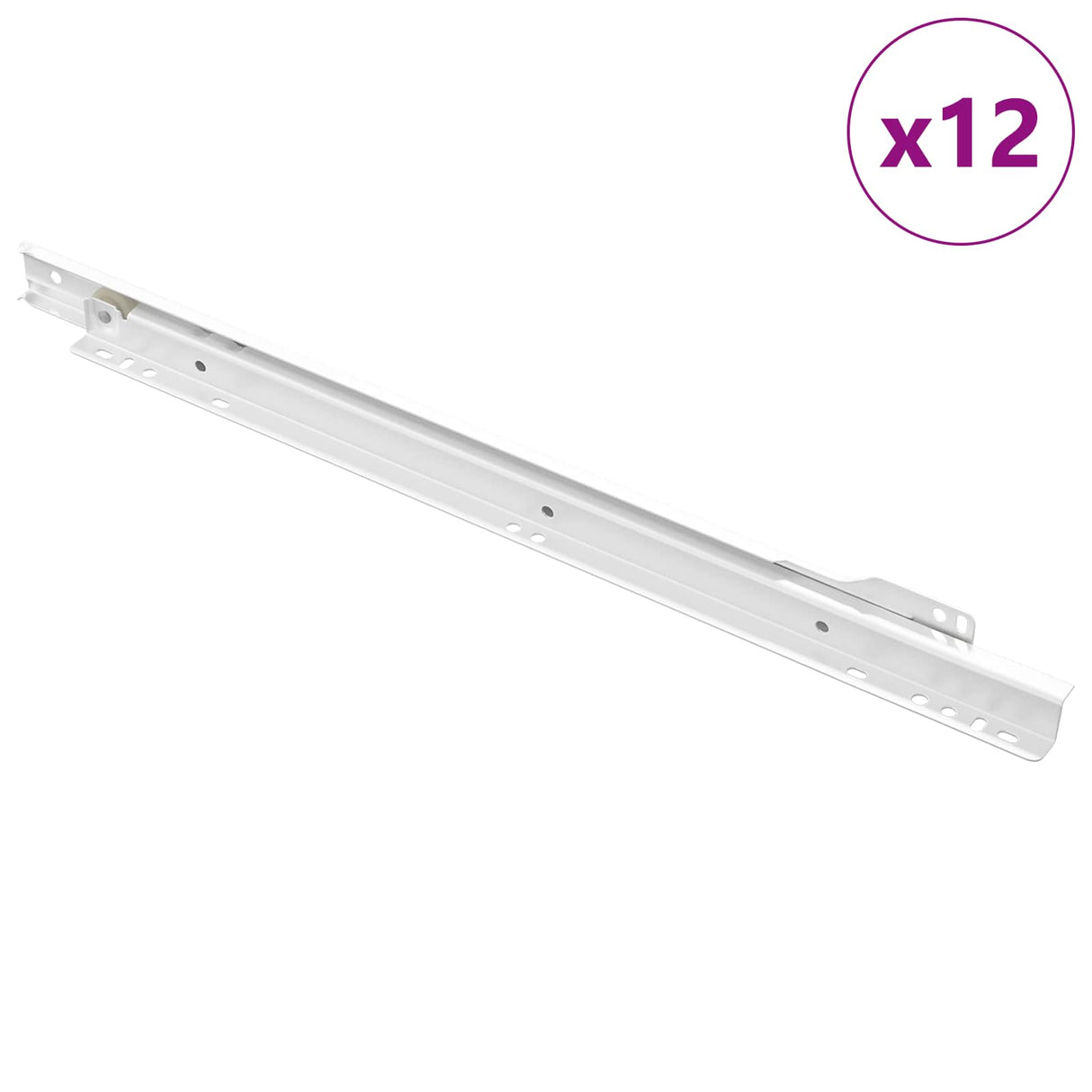 Vidaxl ladegeleider 12 pcs wit 400 mm staal