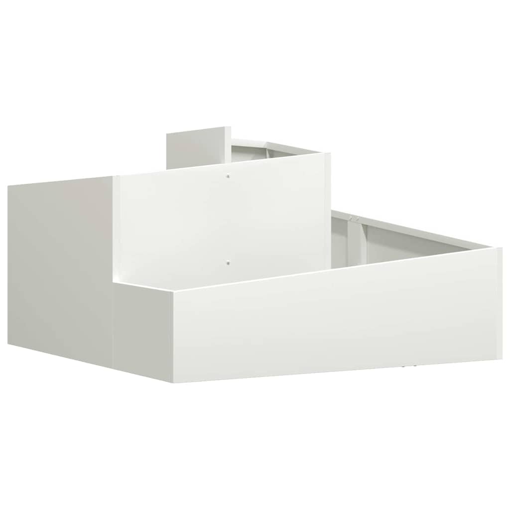 Vidaxl tuin bloempot wit 80 x 80 x 50 cm koudgewalst staal