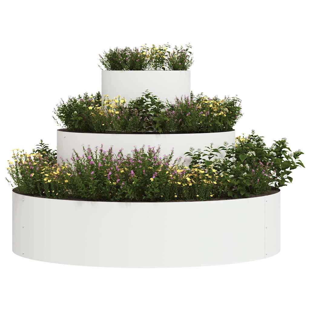 Vidaxl tuin bloempot wit 90 x 90 x 20 cm koudgewalst staal