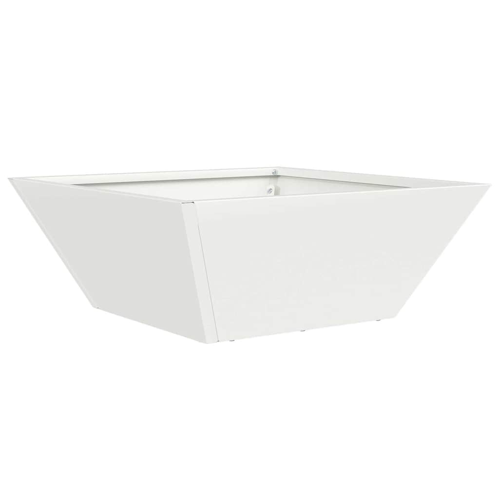 Vidaxl tuin bloempot wit 40 x 40 x 15 cm koudgewalst staal