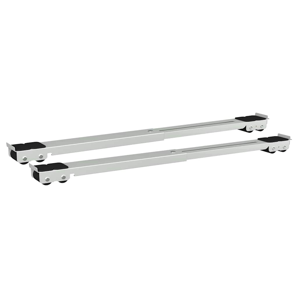 Vidaxl wasmachinebasis 2 pcs zilver 72 x 5 x 4,5 cm roestvrij staal
