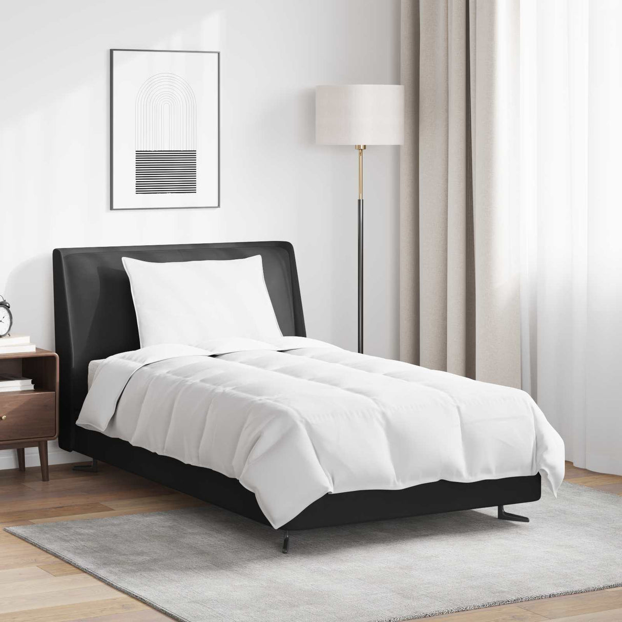 Vidaxl zomer dekbed met kussen 2 pcs wit donsveertjes