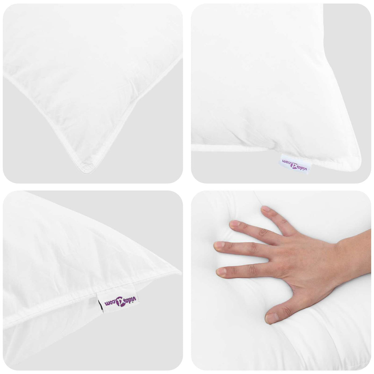 Vidaxl dekbed set met kussen 3 pcs wit donsveertjes