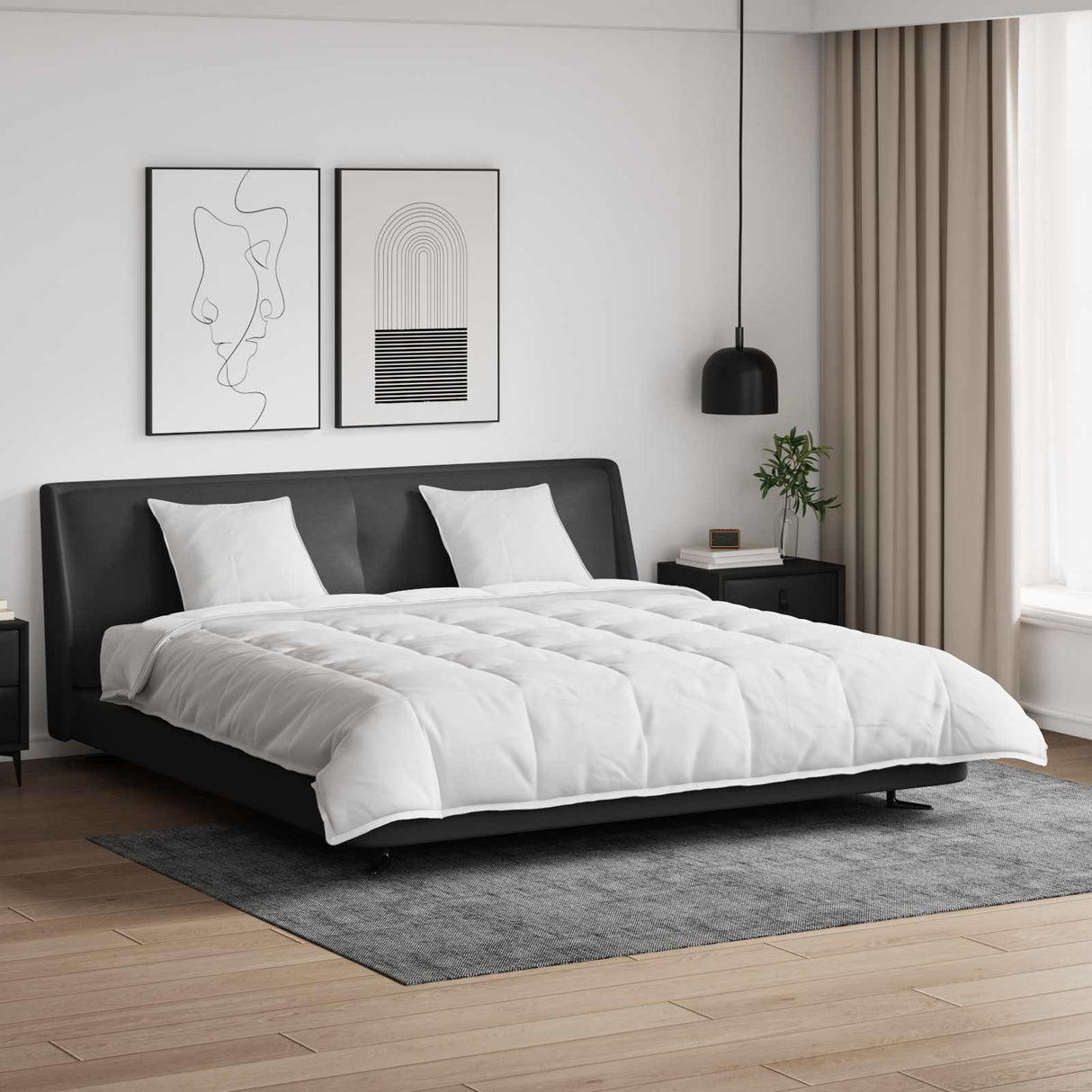 Vidaxl dekbed set met kussen 3 pcs wit donsveertjes