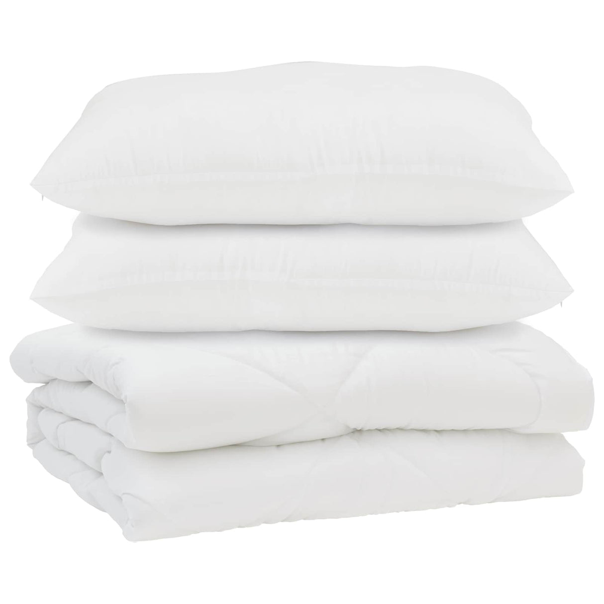 Vidaxl dekbed met kussen 3 pcs wit microfibre