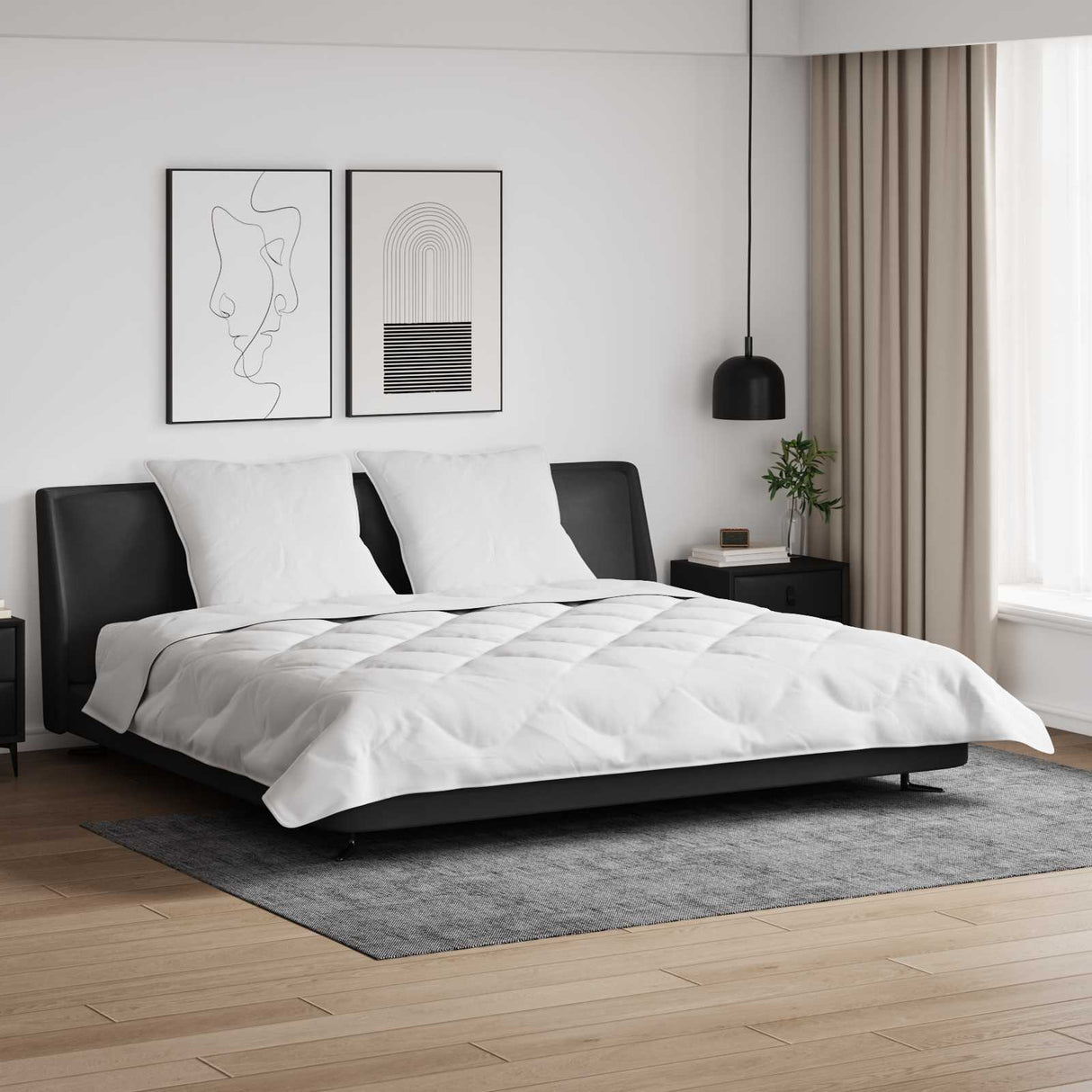 Vidaxl winter dekbed met kussen 3 pcs wit microvezel