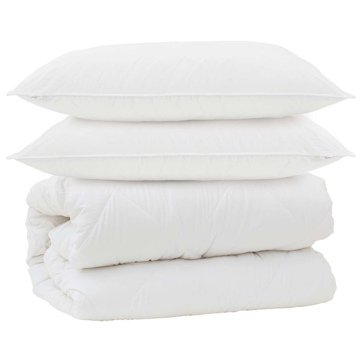 Vidaxl dekbed met kussens met kussen 3 pcs wit microvezel