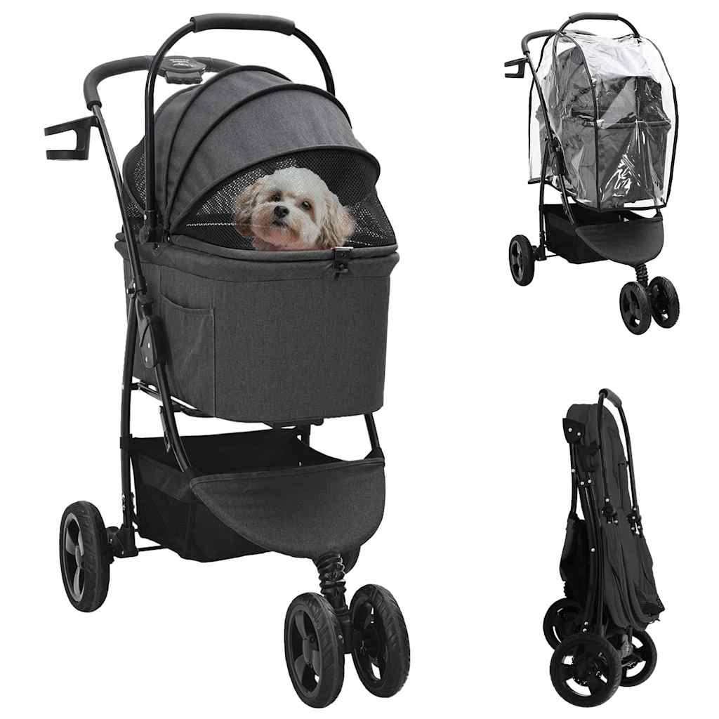 Vidaxl opvouwbare huisdierenwagen zwart 78 x 54 x 101 cm polyester