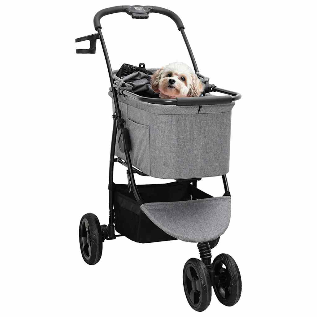 Vidaxl opvouwbare huisdierenwagen grijs 78 x 54 x 101 cm polyester