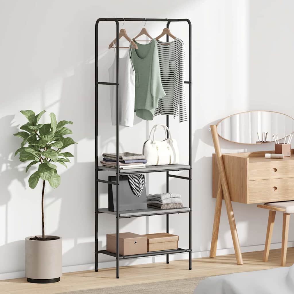 Vidaxl kledingrek met plank grijs sonoma 60 x 30 x 171 cm bewerkt hout