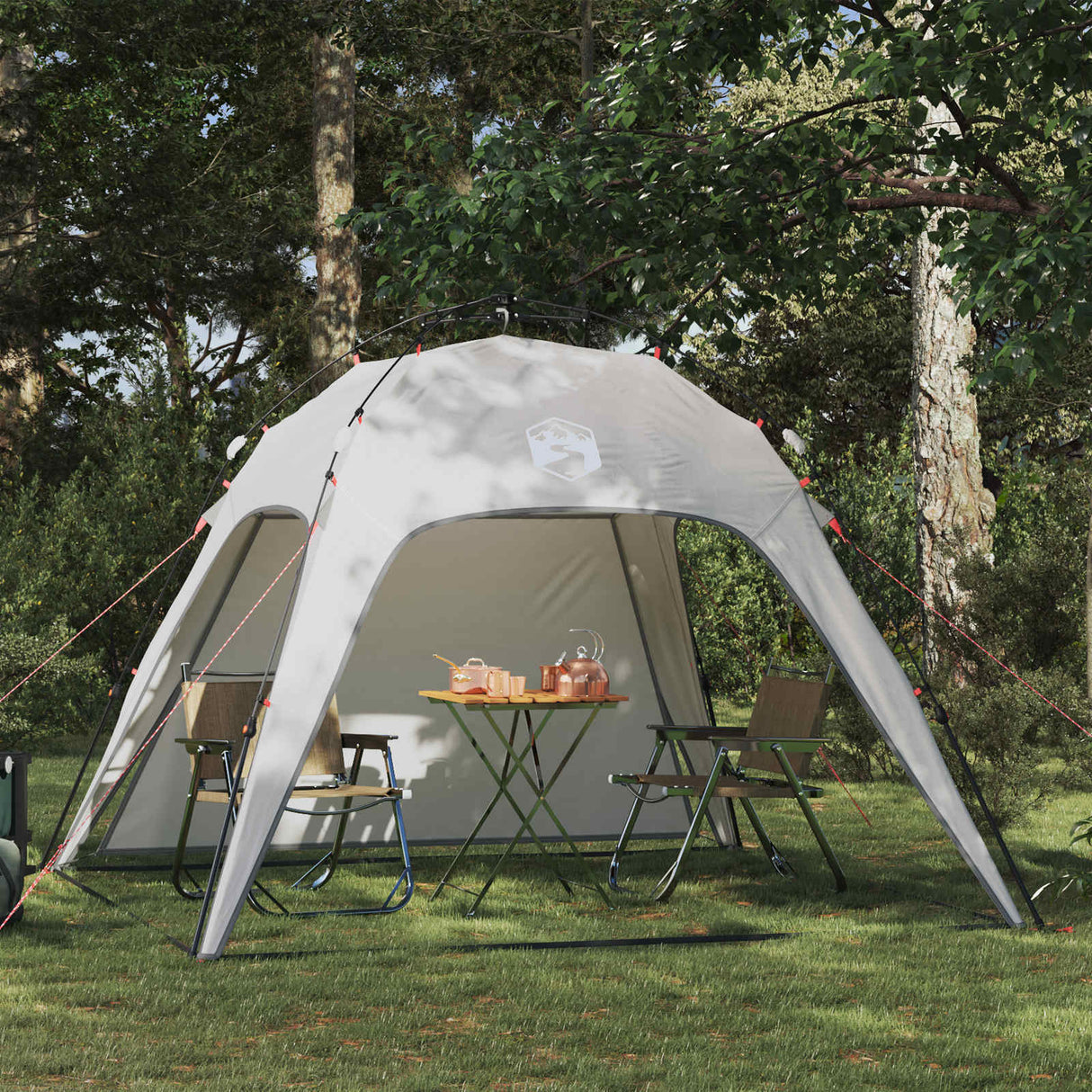 Vidaxl instant tent 4-person quick-release grijs 260 x 260 x 197 cm
