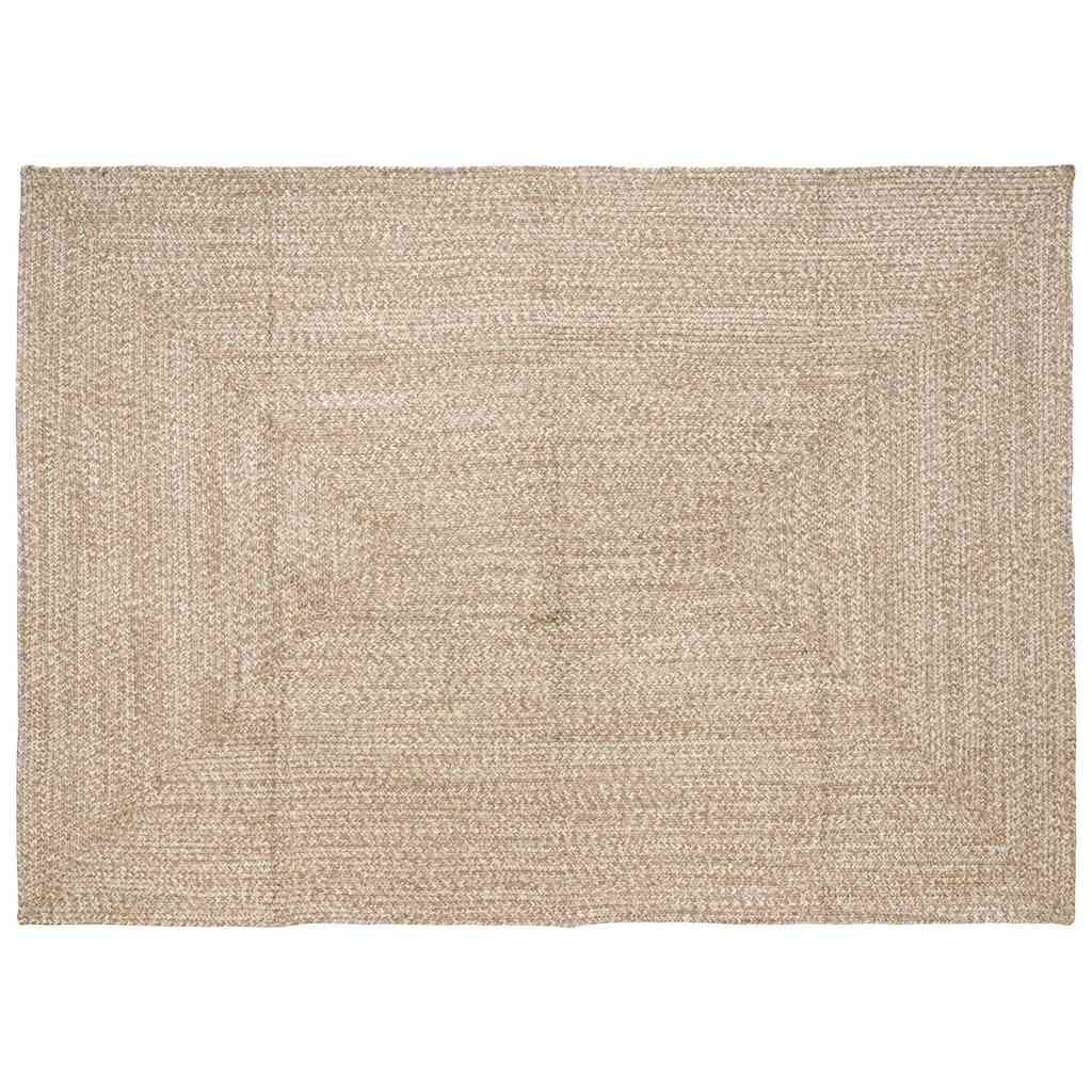 Vidaxl vloerkleden rechthoekig natuurlijk en wit 240 x 340 cm jute