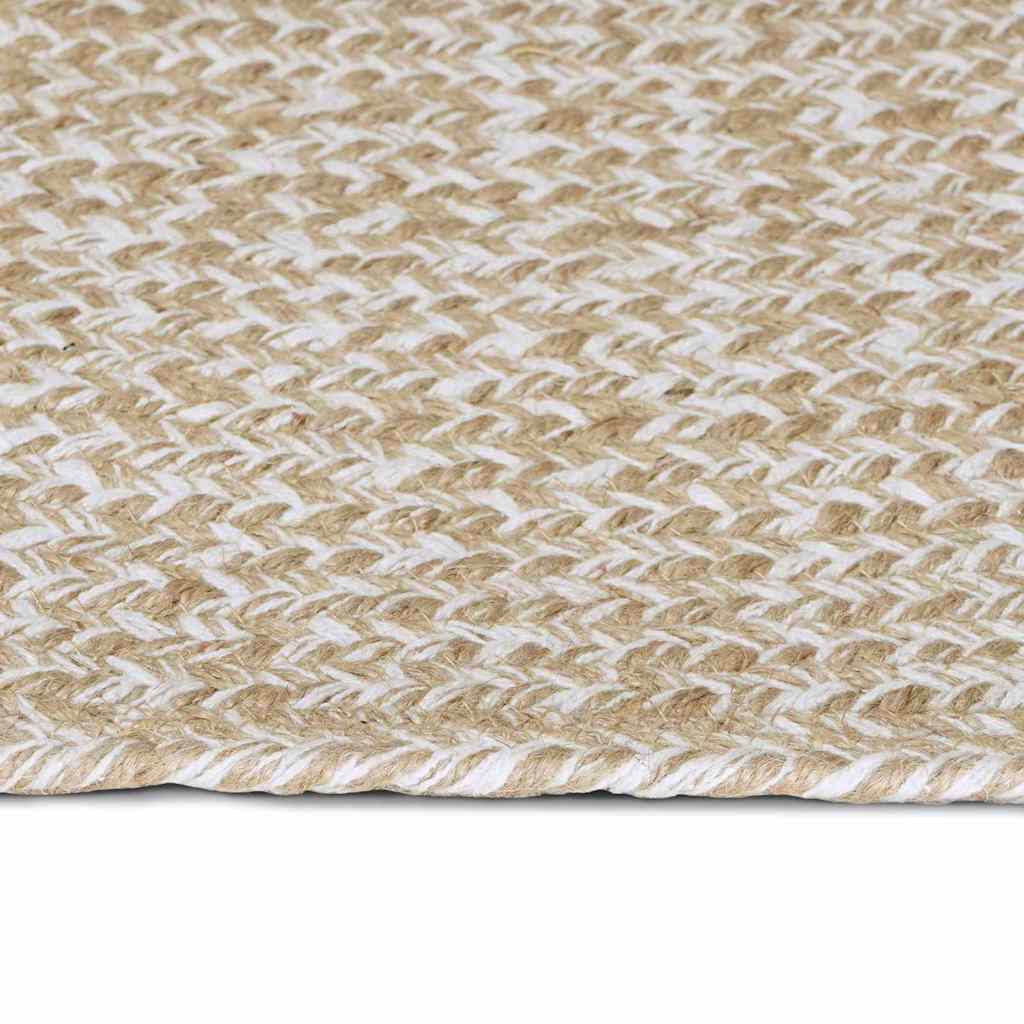 Vidaxl vloerkleden rechthoekig natuurlijk en wit 60 x 400 cm jute