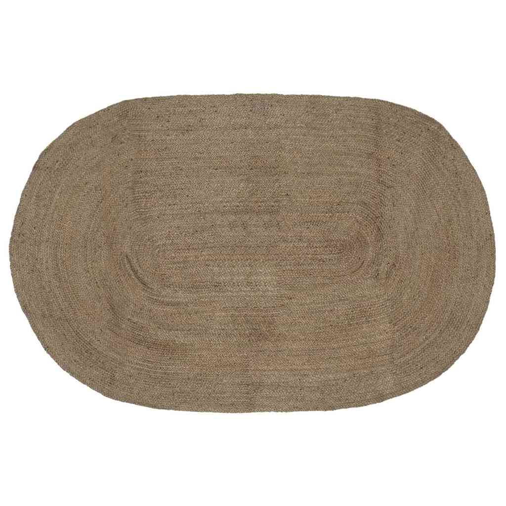 Vidaxl vloerkleden ovaal grijs 152 x 245 cm jute