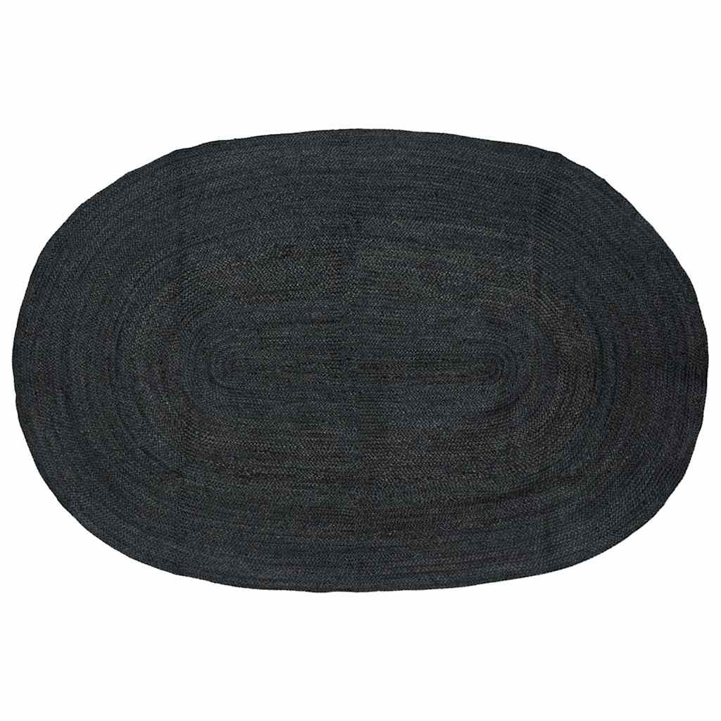 Vidaxl vloerkleden ovaal zwart 205 x 305 cm jute