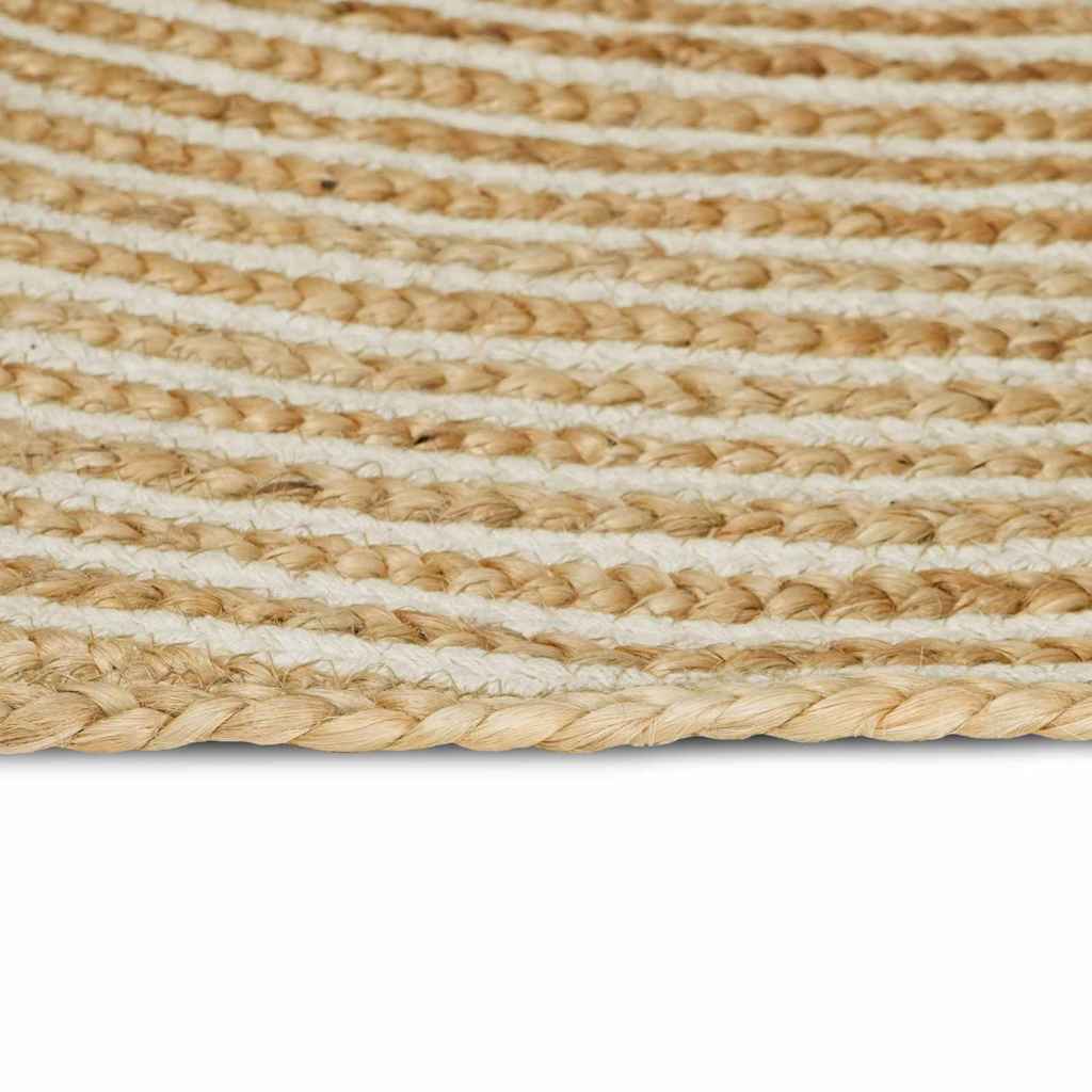 Vidaxl vloerkleed natuurlijk en wit 160 x 160 cm jute