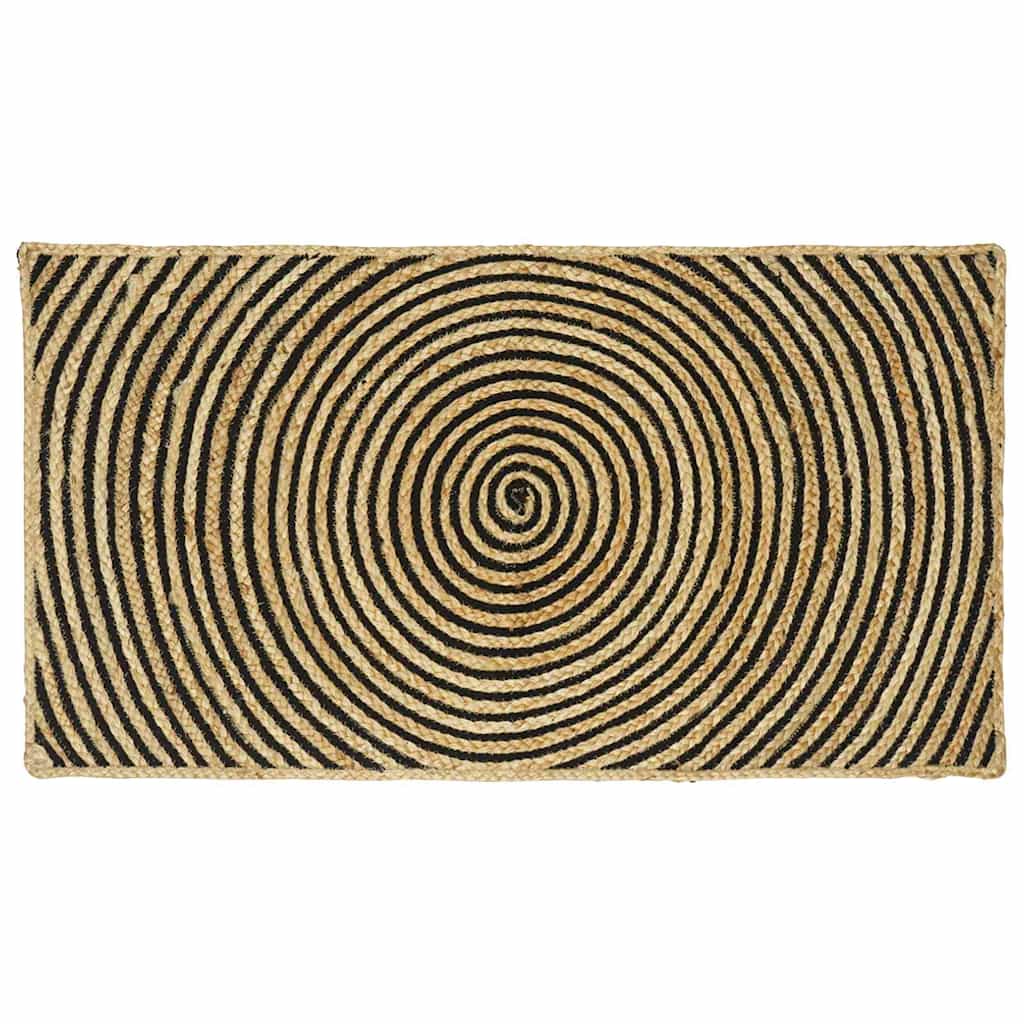 Vidaxl vloerkleed natuurlijk en zwart 60 x 110 cm jute
