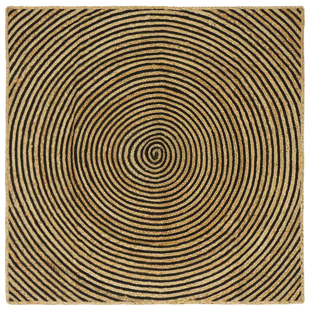 Vidaxl vloerkleed natuurlijk en zwart 120 x 120 cm jute