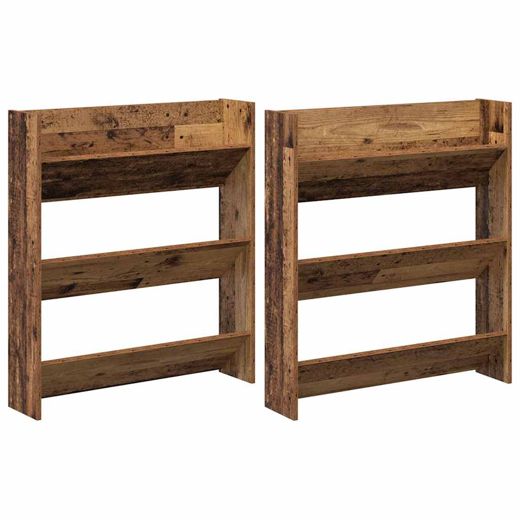 Vidaxl schoenenkast 2 pcs oud hout 85 x 18 x 90 cm bewerkt hout