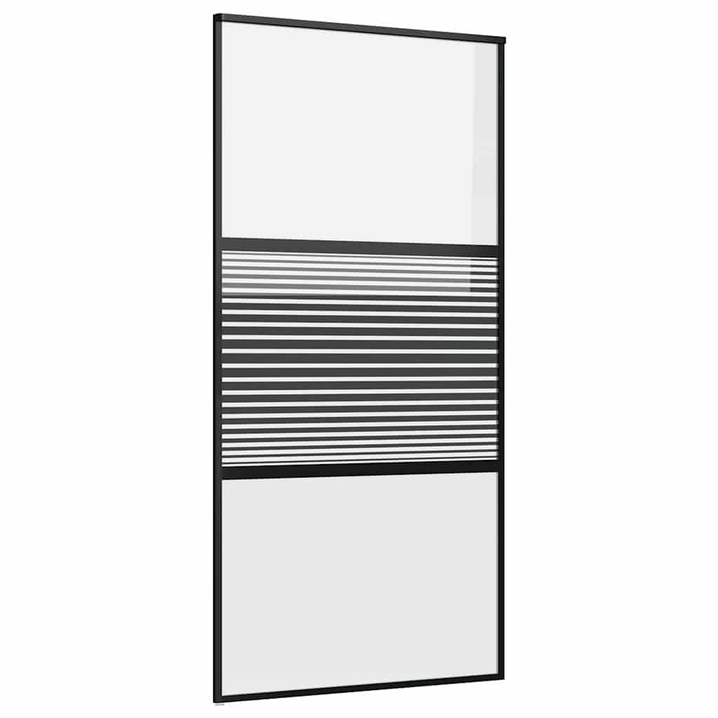 Vidaxl glazen deur gestreept zwart 90 x 2 x 205 cm aluminium