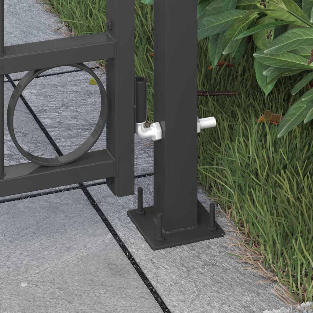Vidaxl afrasteringspaal met slot grijs 200 x 88 x 14 cm staal