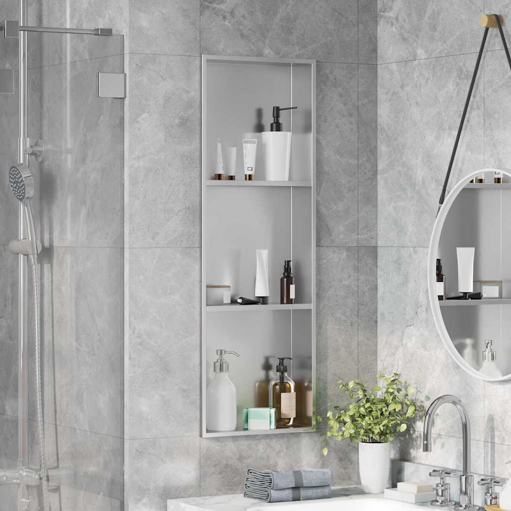 Vidaxl douche niche zilver 90 x 30 x 9,5 cm roestvrij staal