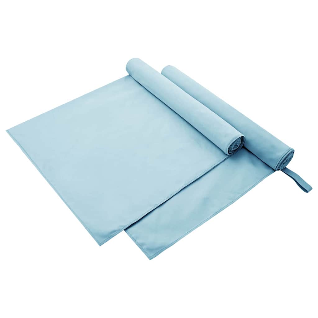 Vidaxl sporthanddoeken 2 pcs blauw 180 x 90 cm polyester en polyamide