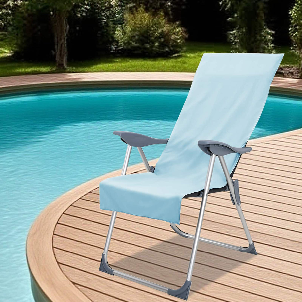 Vidaxl buiten stoel handdoeken 2 pcs blauw 130 x 60 cm