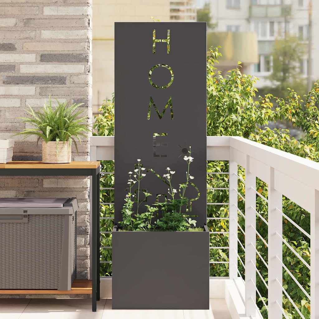 Vidaxl tuin privacy screen zwart 50 x 140 cm koudgewalst staal