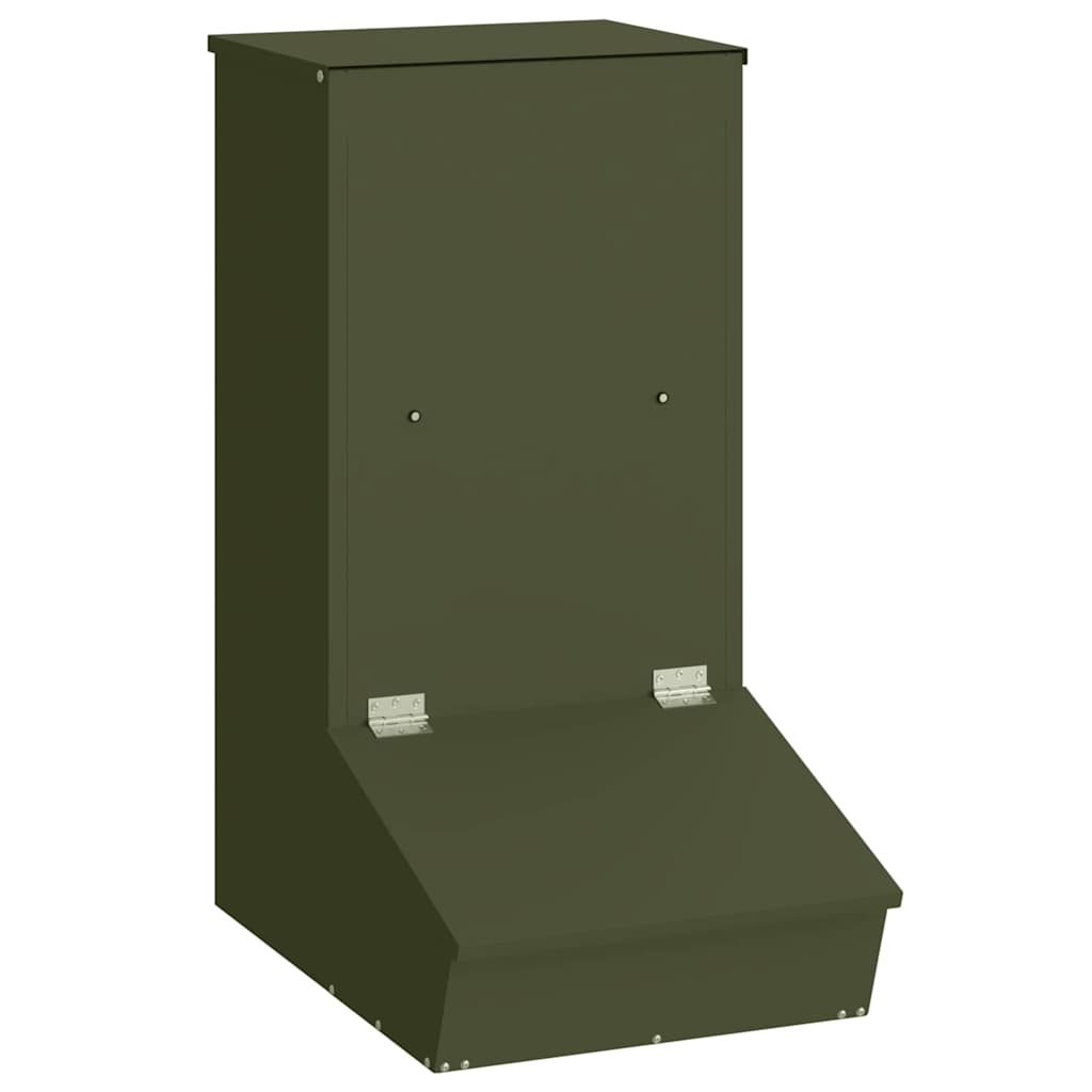 Vidaxl varkensvoeder olijf groen 55 x 38 x 76 cm koudgewalst staal