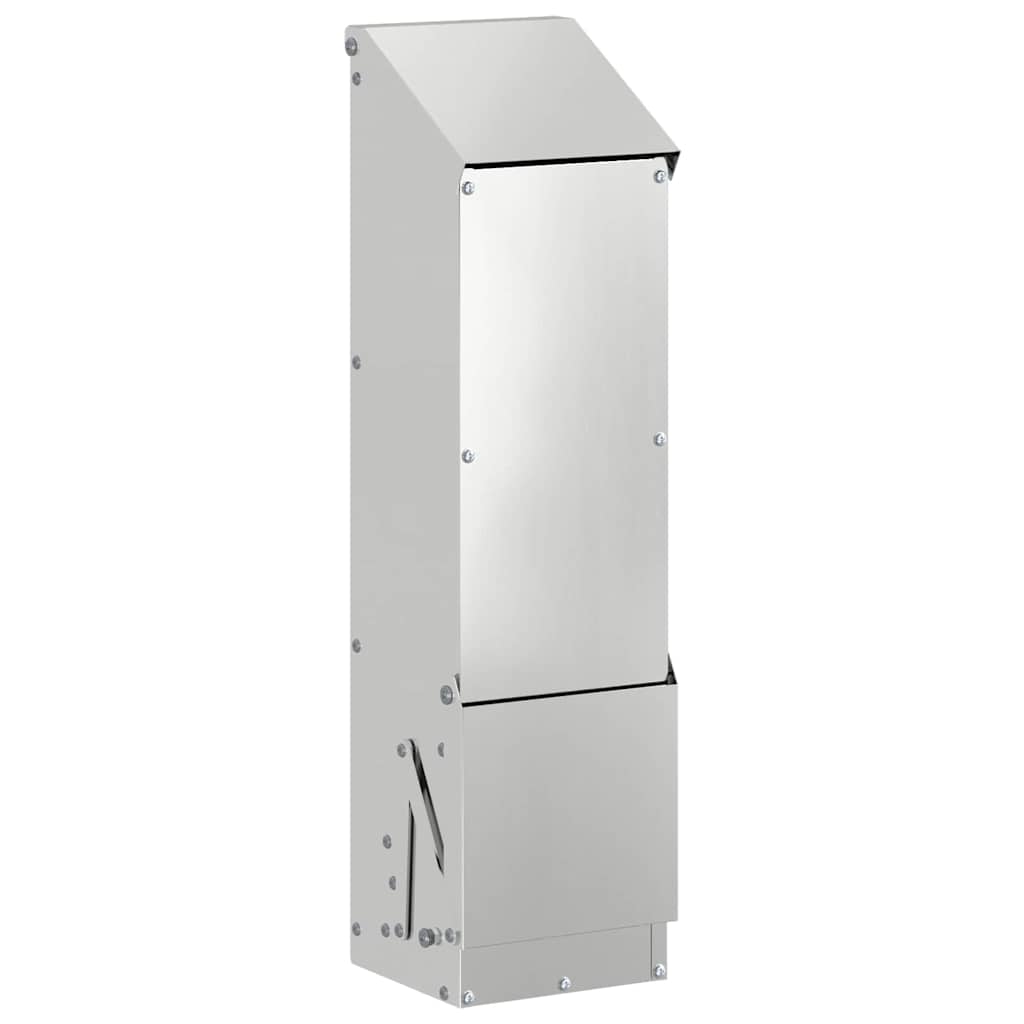 Vidaxl kip voerbak zilver 13 x 12 x 51 cm gegalvaniseerd staal